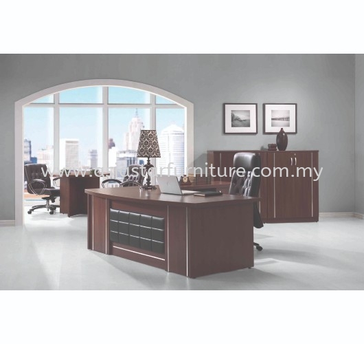 ZEBONI EXECUTIVE DIRECTOR OFFICE TABLE WITH SIDE OFFICE CABINET - 12.12 Mega Sale Director Office Table | Director Office Table Bandar Puchong Jaya | Director Office Table Taipan USJ | Director Office Table Sunway Damansara