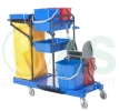 Janitor Cart c/w Double Bucket Cleaning Tools