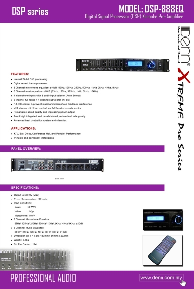 Digital Signal Processor (DSP) Karaoke Pre-Amplifier