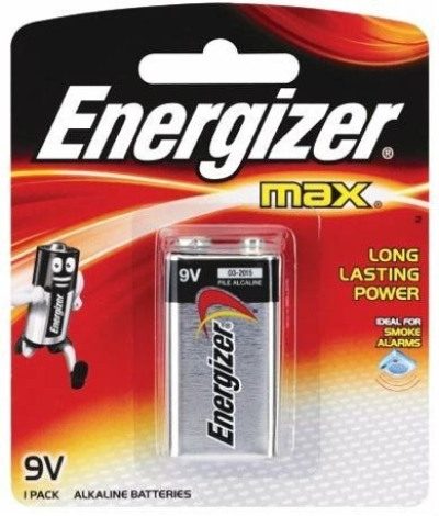 ENERGIZER MAX, 9 VOLTS ALKALINE BATTERY