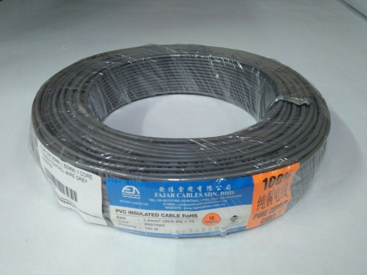 Fajar 30/0.25mm1.5mmx 1 Core Flexible Control WireGrey100meter