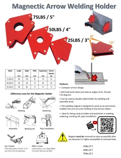 Magnectic Arrow Welding Holder 25LBS 3'' kr2000page2