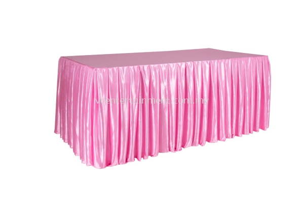 Pink Normal Oblong Table Skirting 3x6
