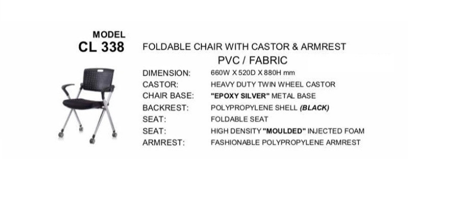 CL338 Foldable Chair With Castor 