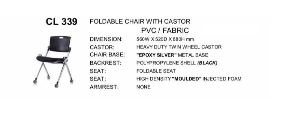 CL339 Foldable Chair With Castor 