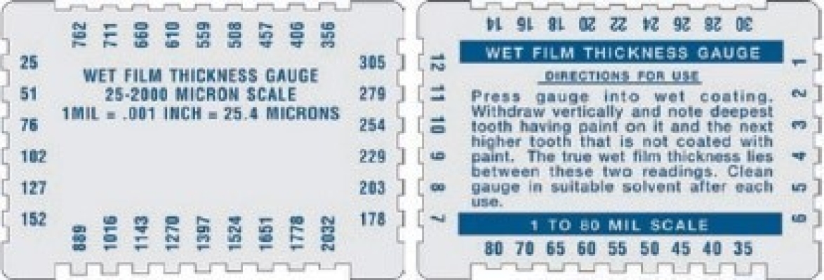 TQC Sheen - Wet Film Thickness Gauge - Calling Card Gage with No Logo