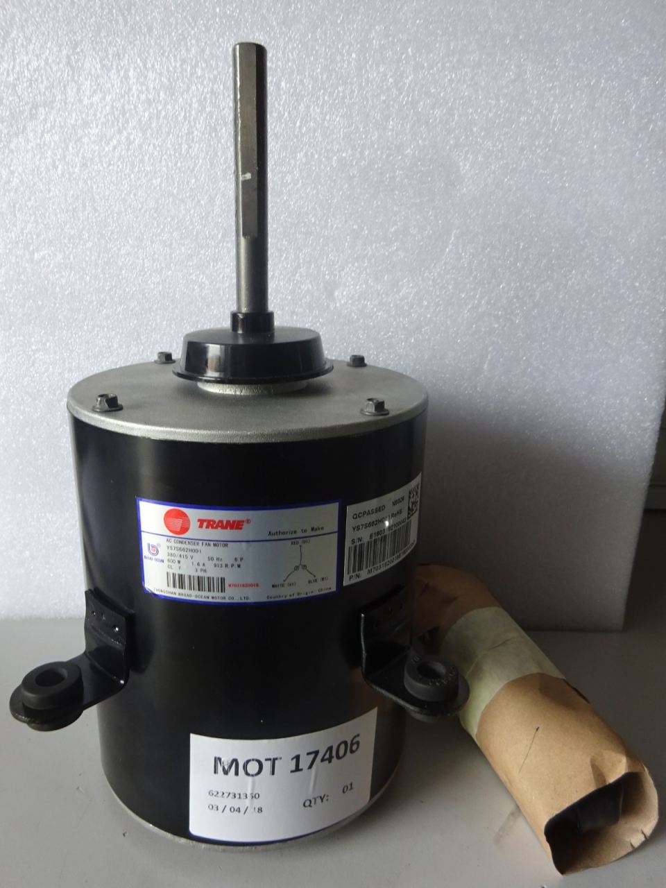TRANE 600W 380/415V 3PH 50HZ 6P CONDENSING FAN MOTOR (YS7S662H001)