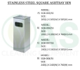 STAINLESS STEEL SQUARE ASHTRAY BIN Stainless Steel Bins and Receptacles