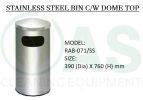 STAINLESS STEEL BIN C/W DOME TOP Stainless Steel Bins and Receptacles