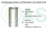 STAINLESS STEEL LITTER BIN C/W OPEN TOP Stainless Steel Bins and Receptacles