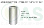 STAINLESS STEEL LITTER BIN C/W OPEN TOP Stainless Steel Bins and Receptacles