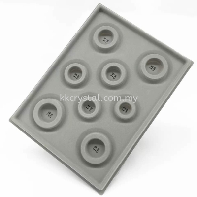 Bead Board, Grey with Flocking with 8 Round Grooves for Bracelets, 1pcs