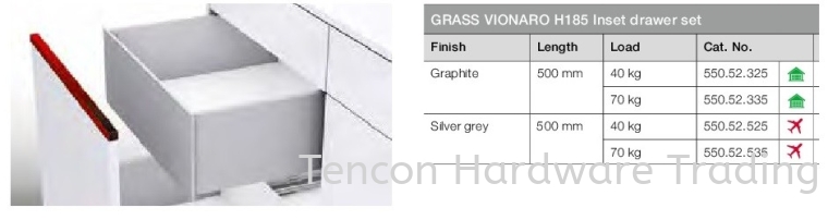 Grass Vionaro H185 Inset Drawer Set Vionaro Drawer Runner Hafele Kitchen Solution