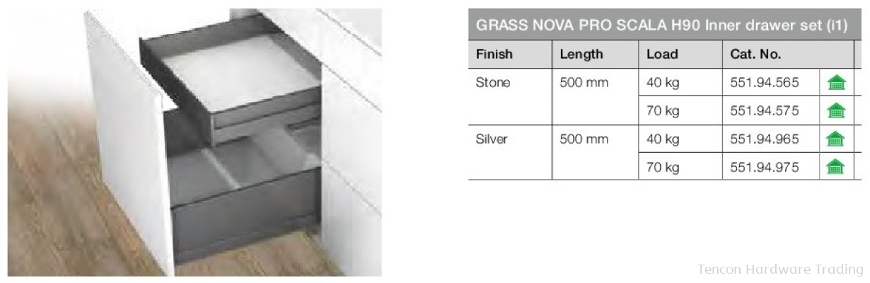 Grass Nova Pro Scala H90 Inner Drawer Set