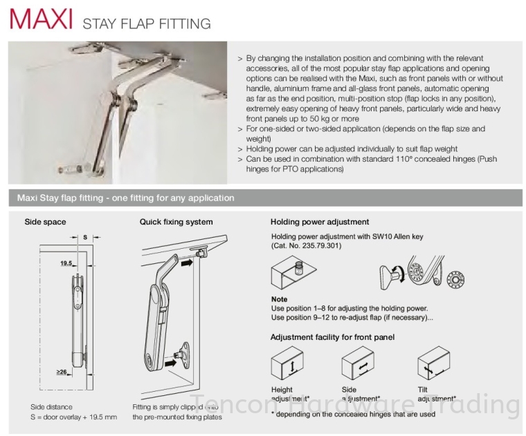 Maxi Stay Flap Fitting Maxi Flap Fitting and Hinges Hafele Kitchen Solution