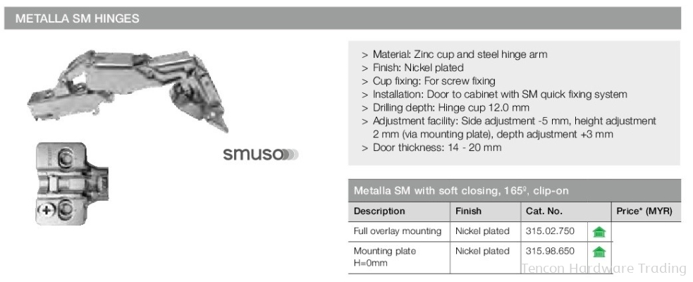 Metalla SM with Soft Closing 165