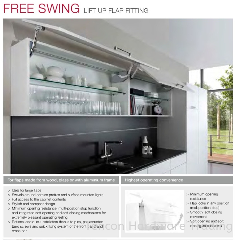 Free Swing Lift Up Flap Setting Free Swing Series Flap Fitting and Hinges Hafele Kitchen Solution