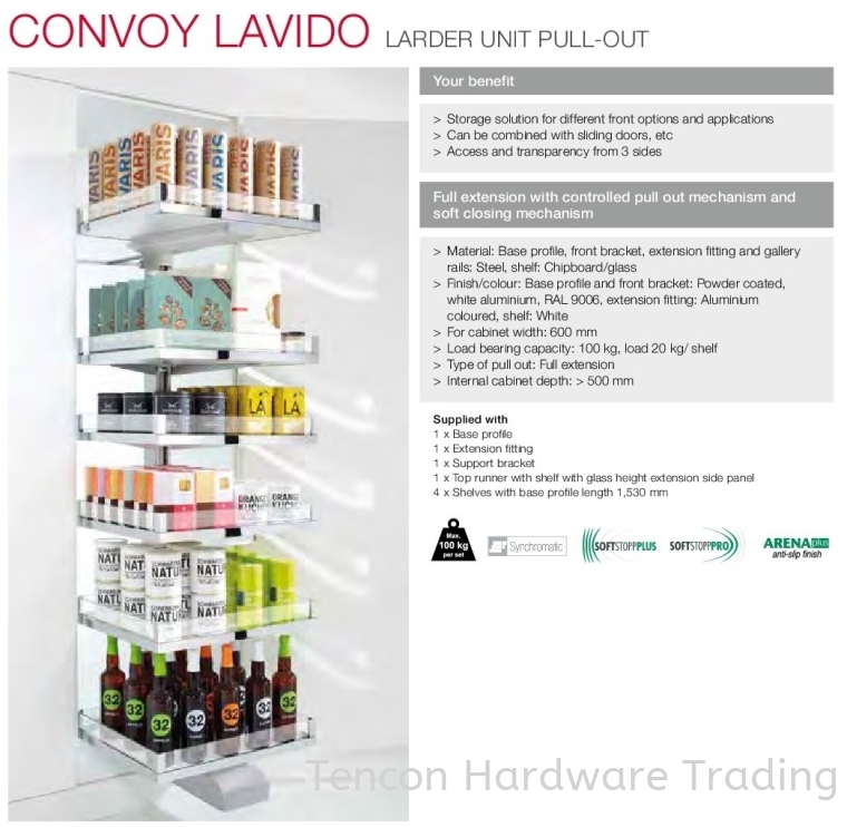 Convoy Lavido Convoy Lavido Kitchen Storage & Accessories Hafele Kitchen Solution