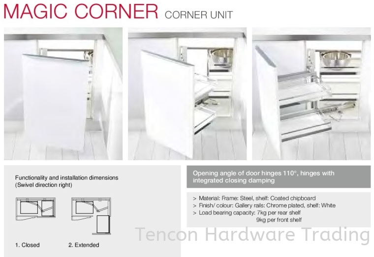 Magic Corner Corner Unit Magic Corner Kitchen Storage & Accessories Hafele Kitchen Solution