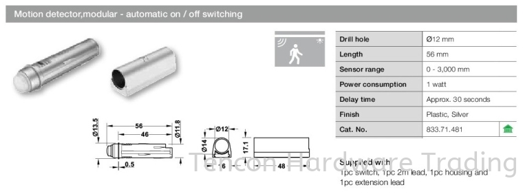 Motion Detector, Modular - Automatic On/ Off Switching Switches Lighting System Hafele Kitchen Solution