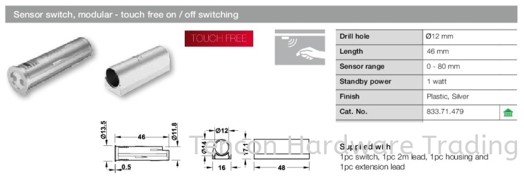 Sensor Switch, Modular - Touch Free On/ Off Switching Switches Lighting System Hafele Kitchen Solution