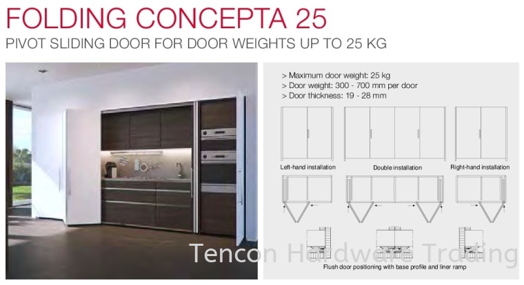 Folding Concepta 25 Concepta Slide Door Fitting Hafele Kitchen Solution