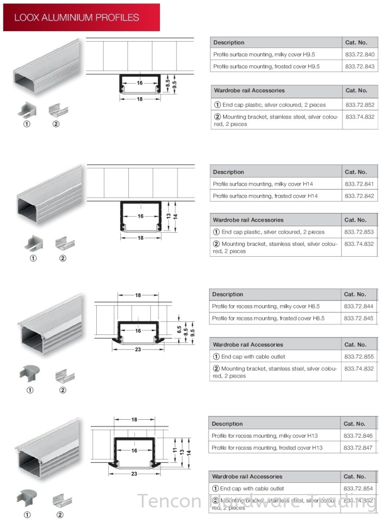 Loox Aluminium Profiles Aluminium Profiles Lighting Solution Hafele Wardrobe