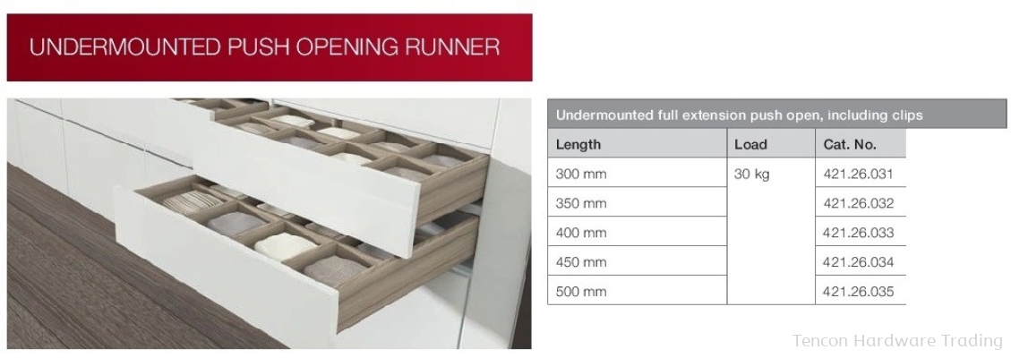 Undermounted Push Opening Runner