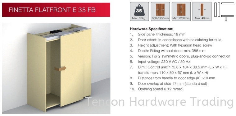 Finetta Flatfront E 35 FB Finetta Flatfront Sliding And Folding Door Fitting Hafele Wardrobe