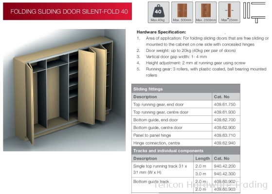 Folding Sliding Door Silent-Fold 40