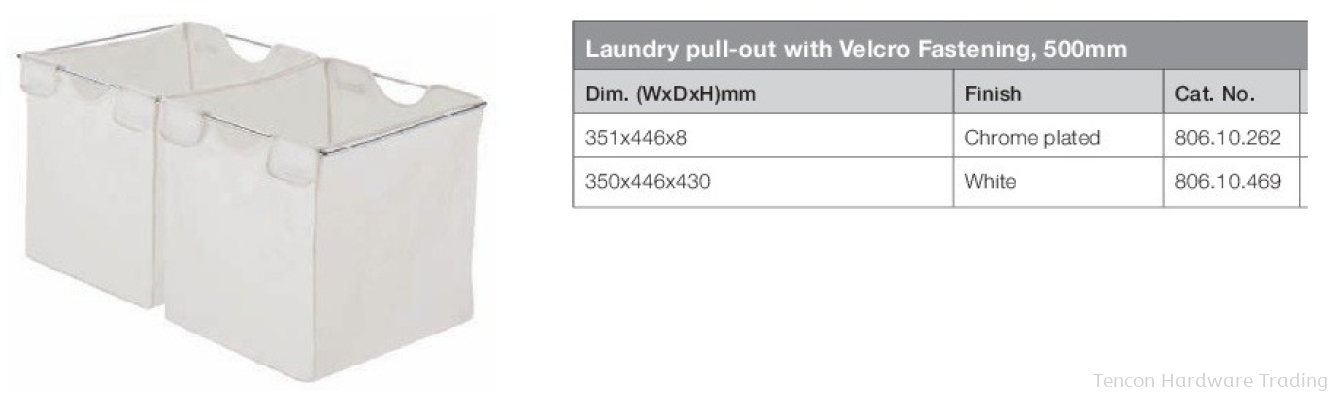 Laundry Pull Out With Velcro Fastening, 500mm