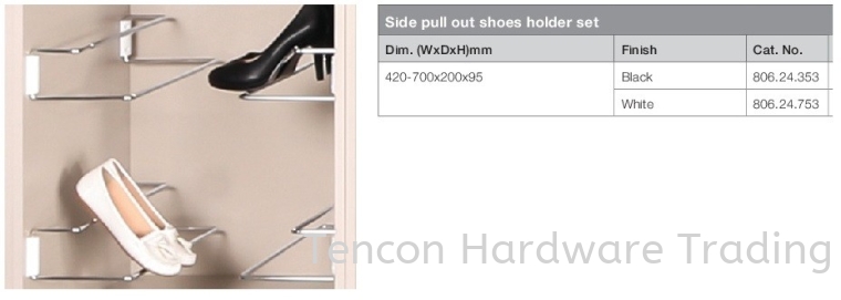 Side Pull Out Shoes Holder Set Pull Out Storage System Premio Wardrobe Fitting Hafele Wardrobe