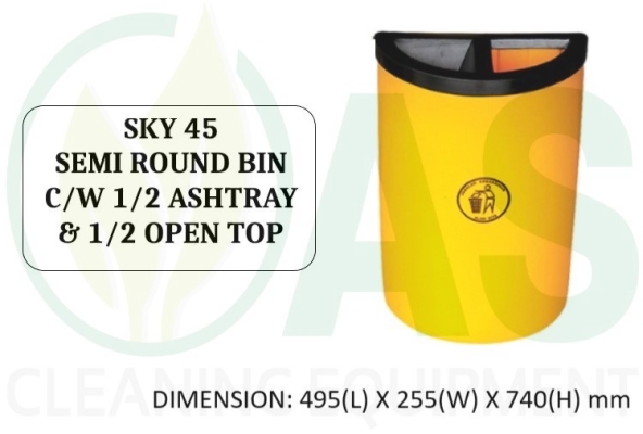 SKY 45 SEMI ROUND BIN C/2 1/2 SHTRAY & 1/2 OPEN TOP