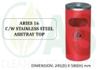 ARIES 16 C/W STAINLESS STEEL ASHTRAY TOP General Bins Bins and Receptacles