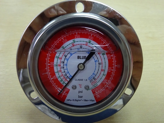 BLUE BLR/OPG-63-260PSI & 550PSI-GF OIL-FILLED PRESSURE GAUGE (R404A/22/134A/407C)