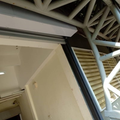 Installation new roller shutter door at arena sport gelang patah