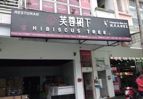 HIBICOUS TREE 3D SIGNBOARD + Sticker