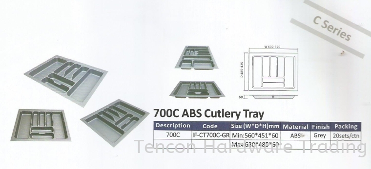 ABS Cutlery Tray Cutlery Tray eTen Furniture Hardware