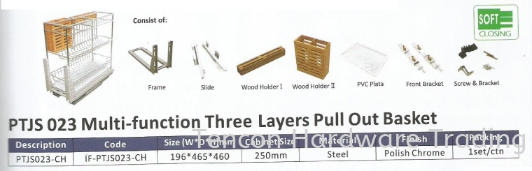 Multi Function Two Layers Pull Out Basket Pull Out Basket eTen Furniture Hardware