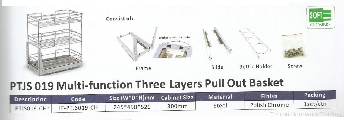 Multi Function three Layers Pull Out basket