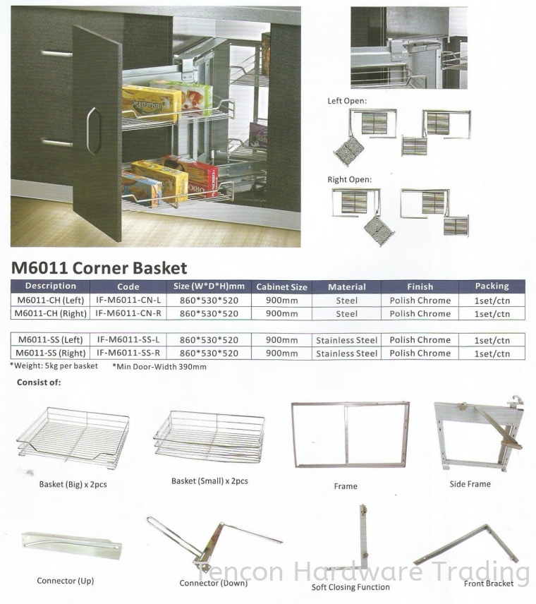 Corner Basket Corner Basket eTen Furniture Hardware