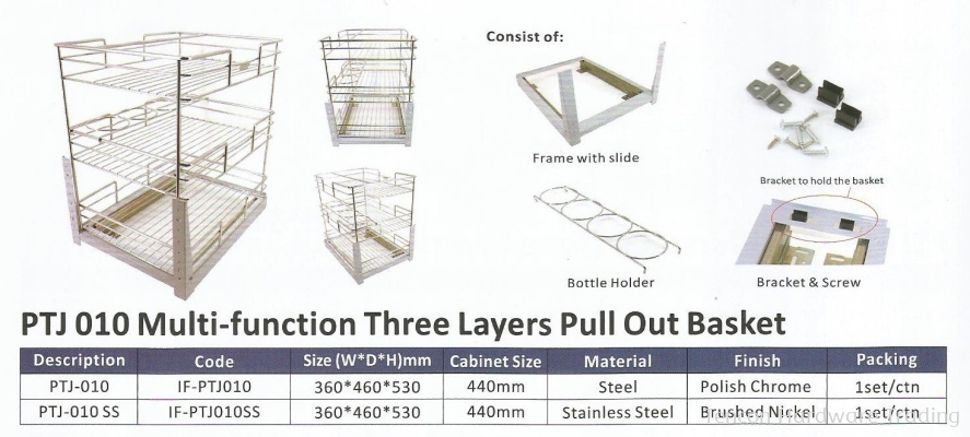Multi Function Three Layers Pull Out Basket