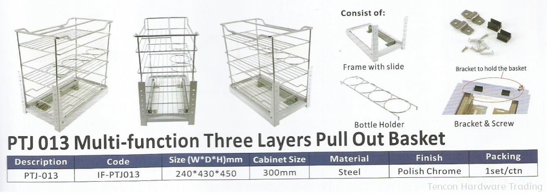 Multi Function Three Layers Pull Out Basket