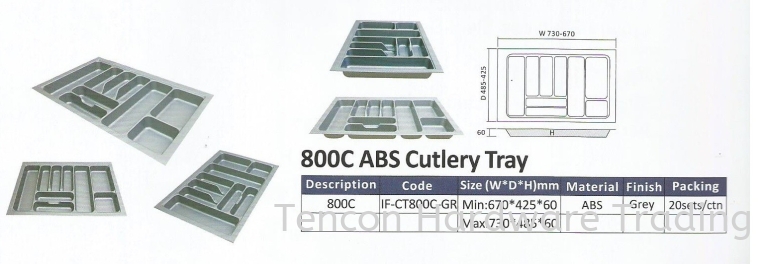 ABS Cutlery Tray Cutlery Tray eTen Furniture Hardware