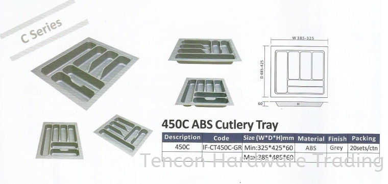 ABS Cutlery Tray Cutlery Tray eTen Furniture Hardware