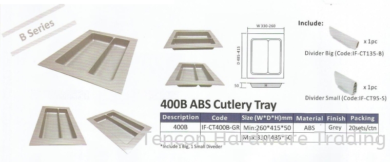 ABS Cutlery Tray Cutlery Tray eTen Furniture Hardware