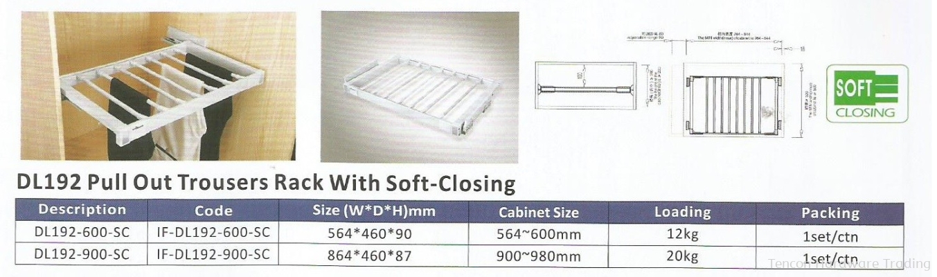Pull Out Trousers Rack With Soft Closing