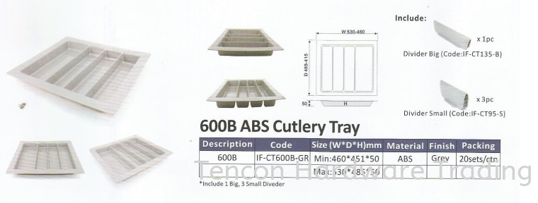 ABS Cutlery Tray Cutlery Tray eTen Furniture Hardware