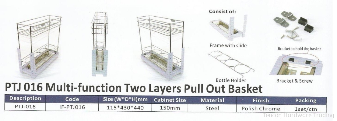 Multi Function Two Layers Pull Out Basket