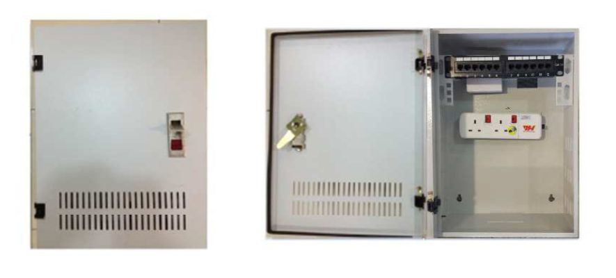 Soho box with Power socker, 6port UTP Panel